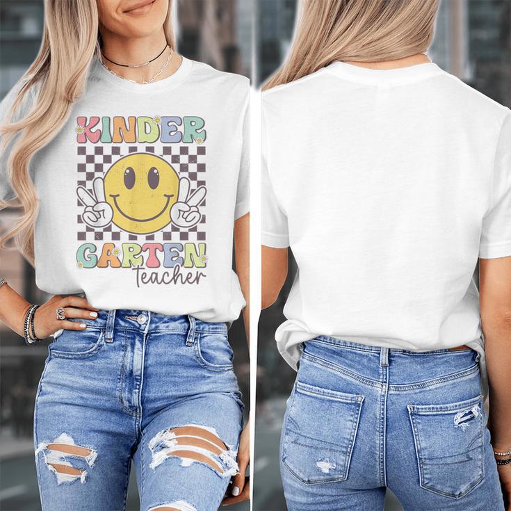 Kindergarten Teacher Team Hippie Smile Face Back To School Women's T-Shirt, funny design Kindergarten Teacher Team Hippie Smile Face Back To School Women's T-Shirt, funny design