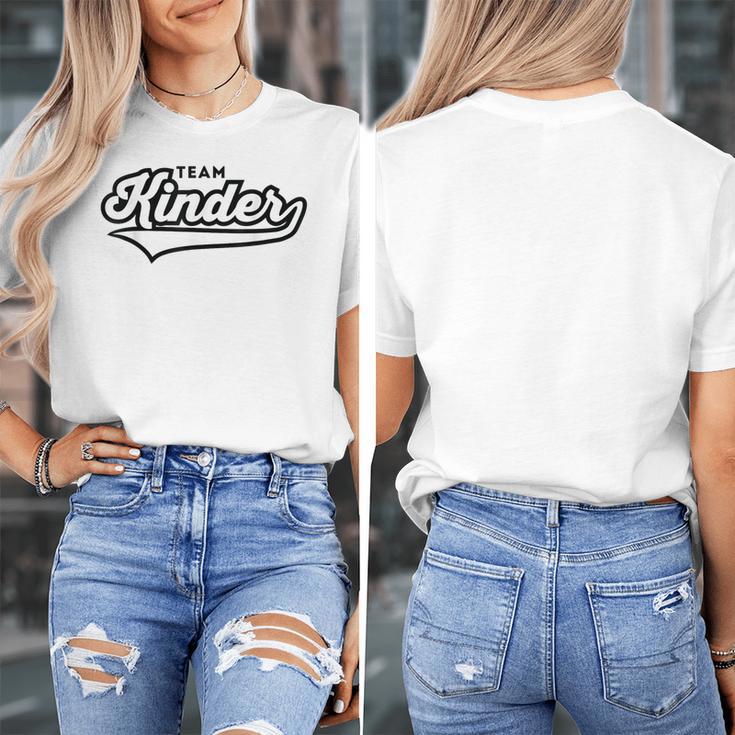 Kindergarten TEAM School Teacher Kinder Baseball-Style Shirt Women's T-Shirt, funny design