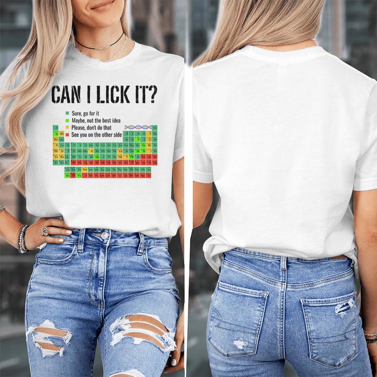 Can I Lick It Periodic Table Chart Science Teacher Women's T-Shirt, Science Teacher Gifts, funny design