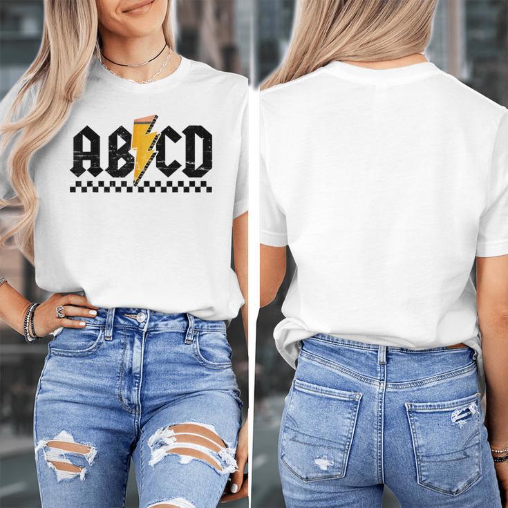 Lightning Pencil Rock'n Roll ABCD Teacher Back To School Kid Women's T-Shirt, funny design Lightning Pencil Rock'n Roll ABCD Teacher Back To School Kid Women's T-Shirt, funny design