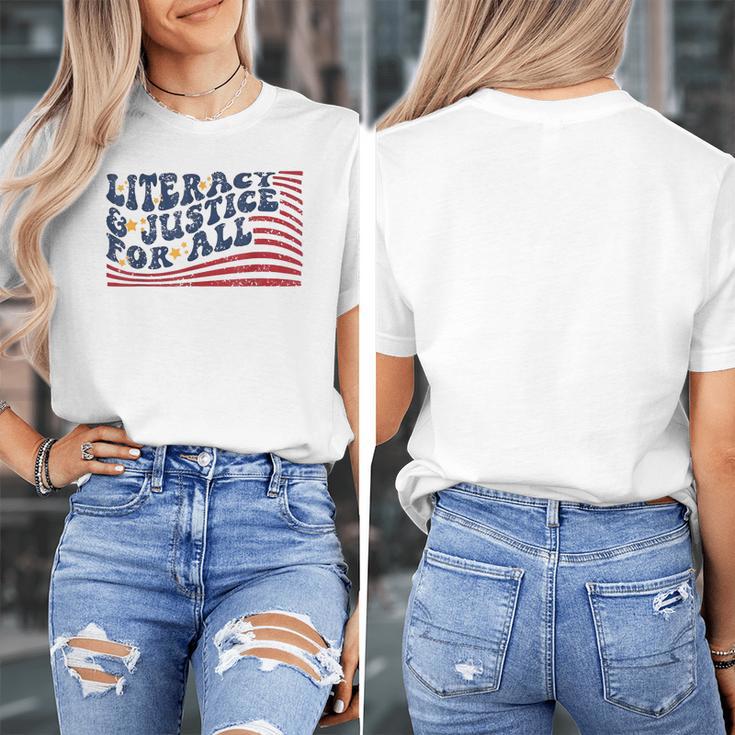 Literacy Justice For All Teacher Women's T-Shirt, funny design Literacy Justice For All Teacher Women's T-Shirt, funny design