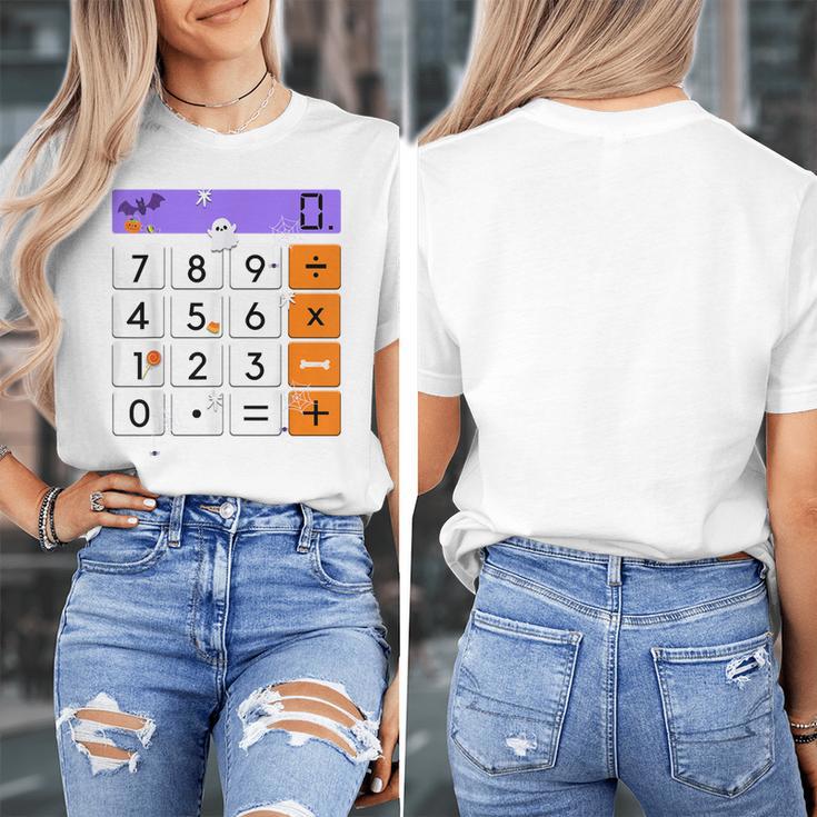 Math Teacher Halloween Costume Calculator Math Pun Women's T-Shirt, funny design