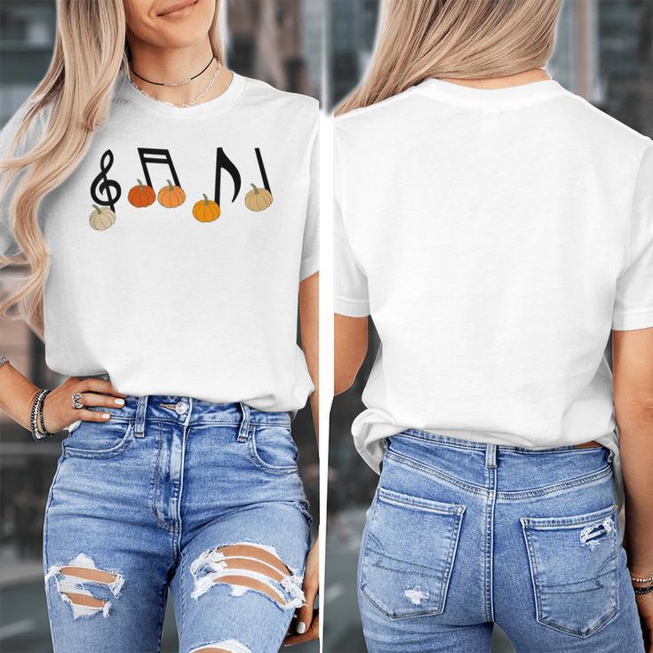 Music Notes Pumpkin Music Teacher Musician Fall Halloween Men Women Kids Women's T-Shirt, funny design Music Notes Pumpkin Music Teacher Musician Fall Halloween Men Women Kids Women's T-Shirt, funny design