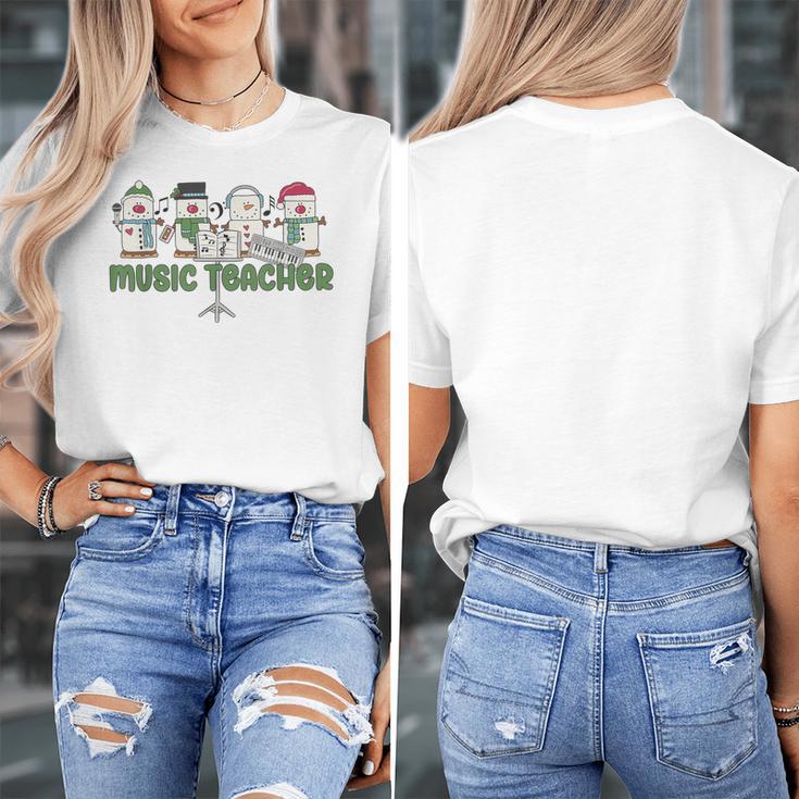 Music Teacher Christmas Holiday Wnter Music Instructor Women's T-Shirt, funny design Music Teacher Christmas Holiday Wnter Music Instructor Women's T-Shirt, funny design
