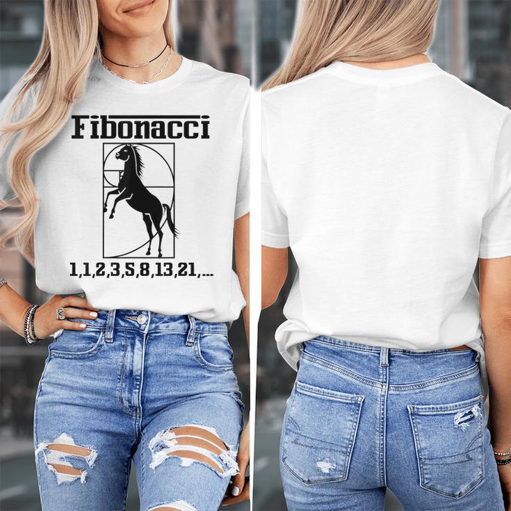 Nerdy Fibonacci Racing Car Horse Math Teacher Men Women Girls Kids Women's T-Shirt, funny design