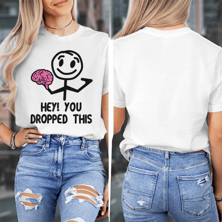 Nerdy Hey You Dropped This Brain Math Teacher Women's T-Shirt, funny design Nerdy Hey You Dropped This Brain Math Teacher Women's T-Shirt, funny design