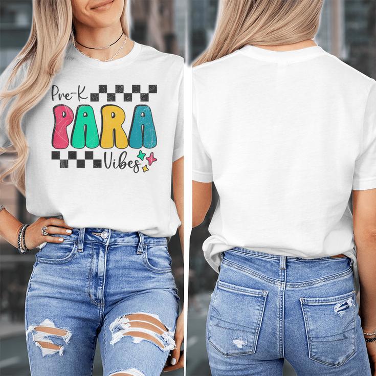 Pre-K Paraprofessional Teacher Back To School Vibes Women's T-Shirt, funny design Pre-K Paraprofessional Teacher Back To School Vibes Women's T-Shirt, funny design