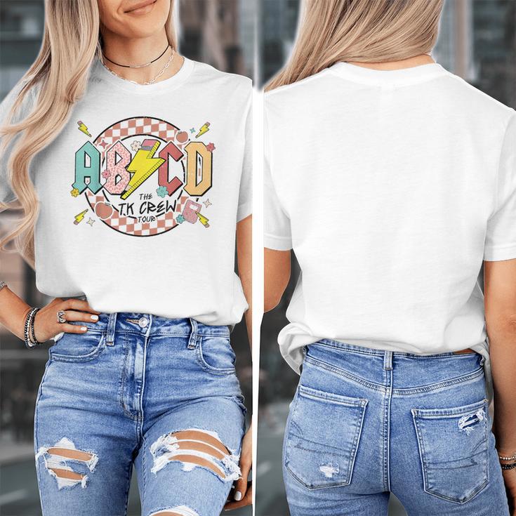 Retro ABCD Transitional Kindergarten Teacher Tour TK Teacher Women's T-Shirt, funny design Retro ABCD Transitional Kindergarten Teacher Tour TK Teacher Women's T-Shirt, funny design