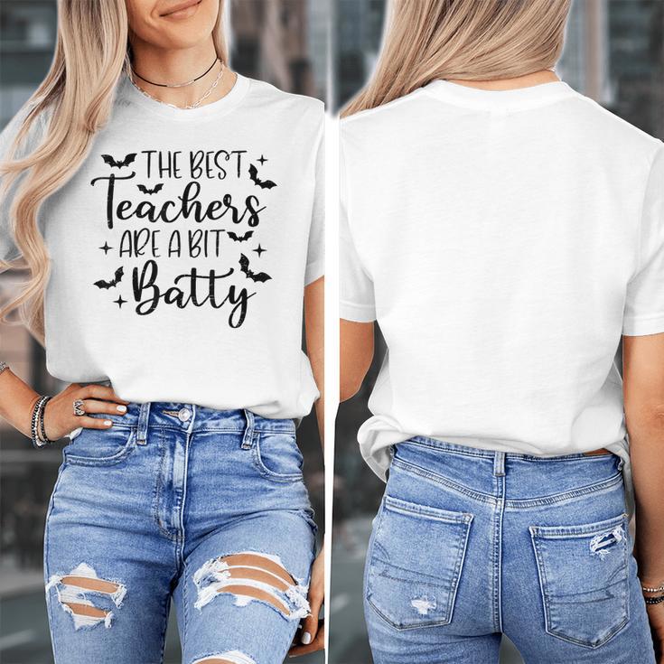 Retro The Best Teachers Are A Bit Batty Halloween Teacher Women's T-Shirt, funny design Retro The Best Teachers Are A Bit Batty Halloween Teacher Women's T-Shirt, funny design