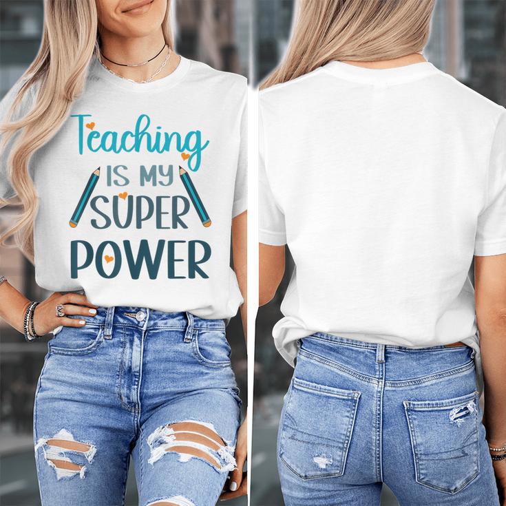 Retro Groovy Teaching Is My Super Power Teacher's Present Men Women Women's T-Shirt, funny design