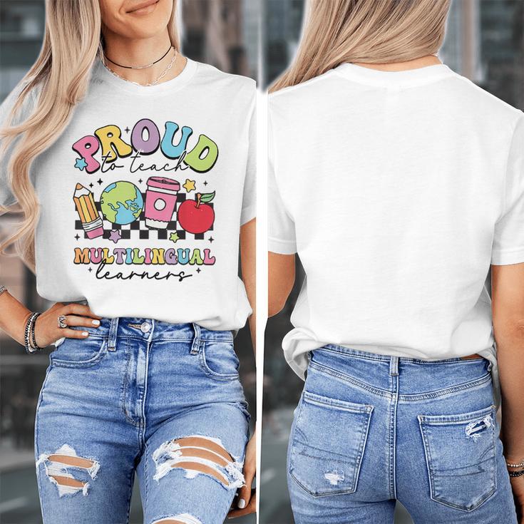 Retro Proud To Teach Multilingual Learners English Teacher Women's T-Shirt, English Teacher Gifts, funny design Retro Proud To Teach Multilingual Learners English Teacher Women's T-Shirt, English Teacher Gifts, funny design