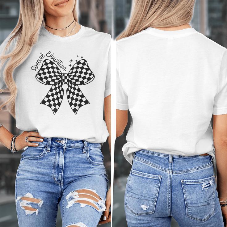 Retro Special Education Squad Coquette Bow SPED Teacher Women's T-Shirt, funny design Retro Special Education Squad Coquette Bow SPED Teacher Women's T-Shirt, funny design