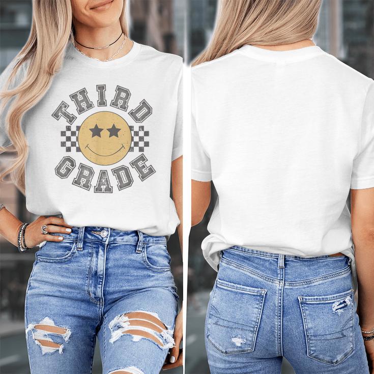 Retro Third Grade Teacher Student 1st Day Back To School Women's T-Shirt, funny design