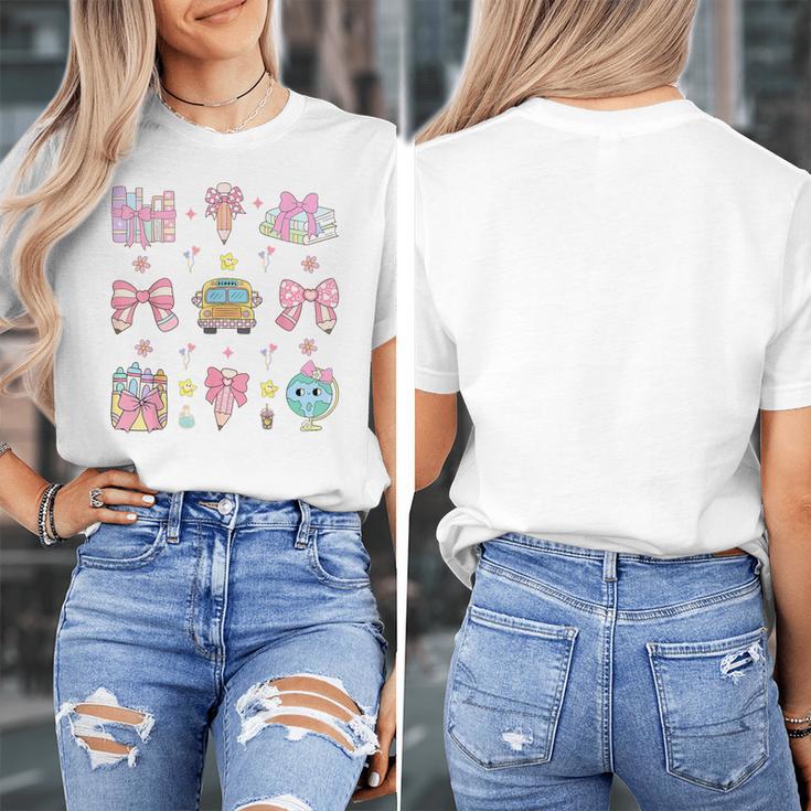 School Pencils And Bows Teacher Bow Coquette Pencil Girls Women's T-Shirt, funny design School Pencils And Bows Teacher Bow Coquette Pencil Girls Women's T-Shirt, funny design