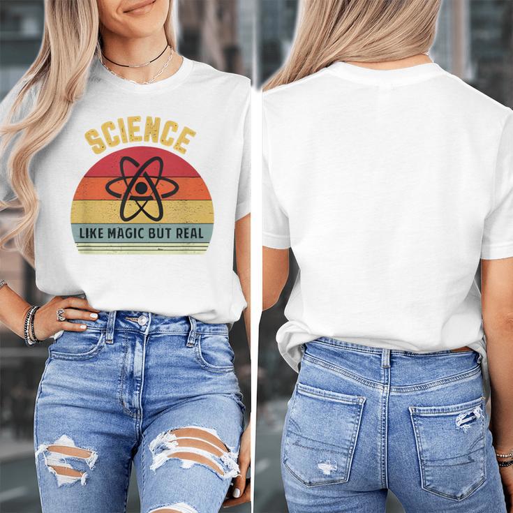 Science Like Magic But Real Science Teacher Graphics Geek Women's T-Shirt, Science Teacher Gifts, funny design