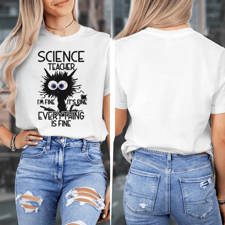 Science Teacher Appreciation Merch -Adults -Youth Grey Classic Fit Modern Science Theme Cartoon Women's T-Shirt, Science Teacher Gifts, funny design