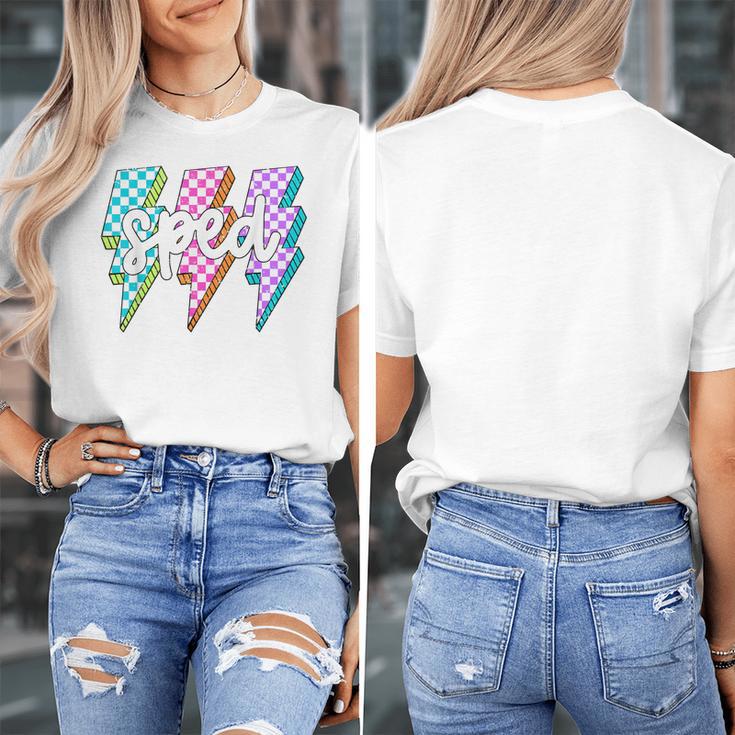SPED Teacher Squad Lightning Bolt Special Education Women's T-Shirt, funny design