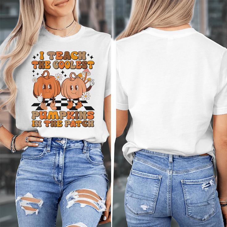 I Teach The Coolest Pumpkins In The Patch Teacher Halloween Women's T-Shirt, funny design