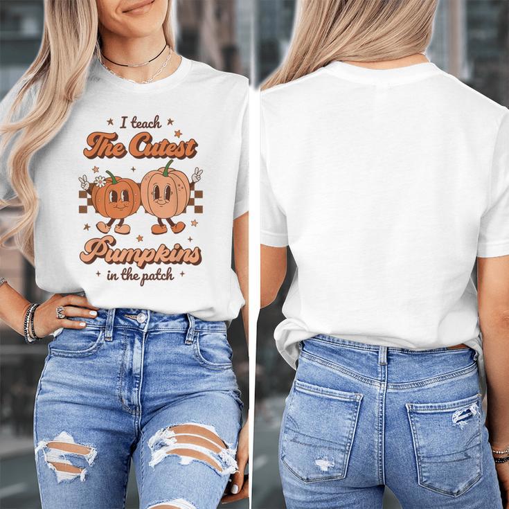 I Teach The Cutest Pumpkins In The Patch Retro Teacher Fall Women's T-Shirt, funny design I Teach The Cutest Pumpkins In The Patch Retro Teacher Fall Women's T-Shirt, funny design