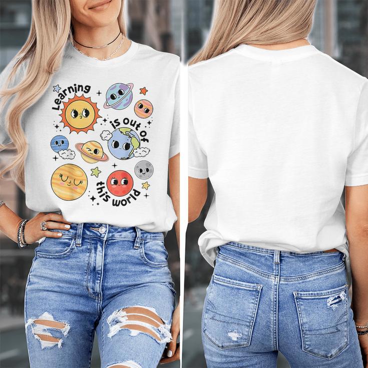 Teacher Space Science Learning Is Out Of World Solar System Women's T-Shirt, Science Teacher Gifts, funny design Teacher Space Science Learning Is Out Of World Solar System Women's T-Shirt, Science Teacher Gifts, funny design