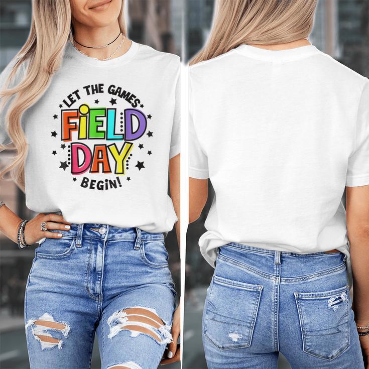 Teacher Student Field Day Let The Games Begin Field Day Women's T-Shirt, funny design Teacher Student Field Day Let The Games Begin Field Day Women's T-Shirt, funny design
