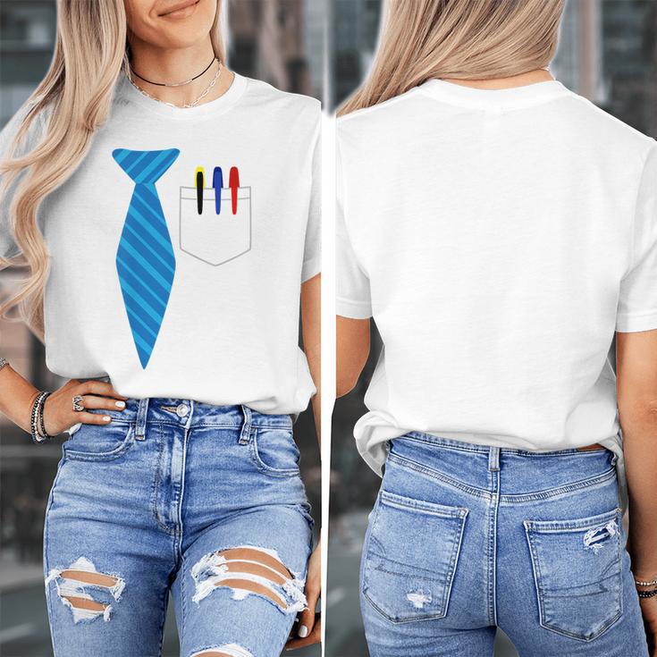 Teacher Tie & Pocket Protector Costume School Women's T-Shirt, funny design Teacher Tie & Pocket Protector Costume School Women's T-Shirt, funny design