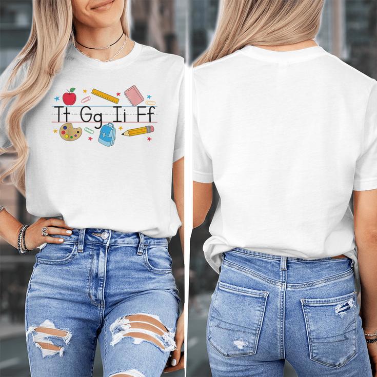 TGIF Teacher Alphabet Kindergarten Teacher Appreciation Women's T-Shirt, funny design TGIF Teacher Alphabet Kindergarten Teacher Appreciation Women's T-Shirt, funny design