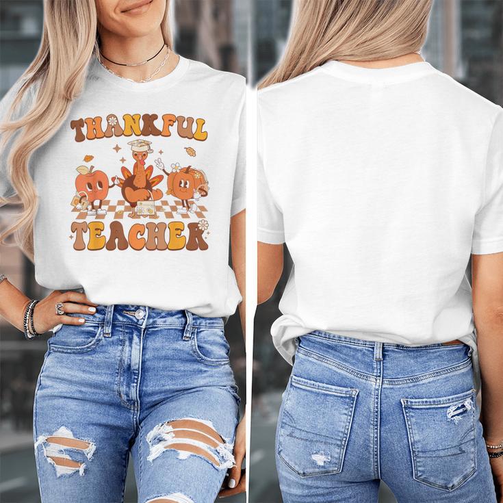 Thankful Teacher Retro Groovy Thanksgiving Fall Women Men Women's T-Shirt, Groovy Teacher Gifts, funny design Thankful Teacher Retro Groovy Thanksgiving Fall Women Men Women's T-Shirt, Groovy Teacher Gifts, funny design