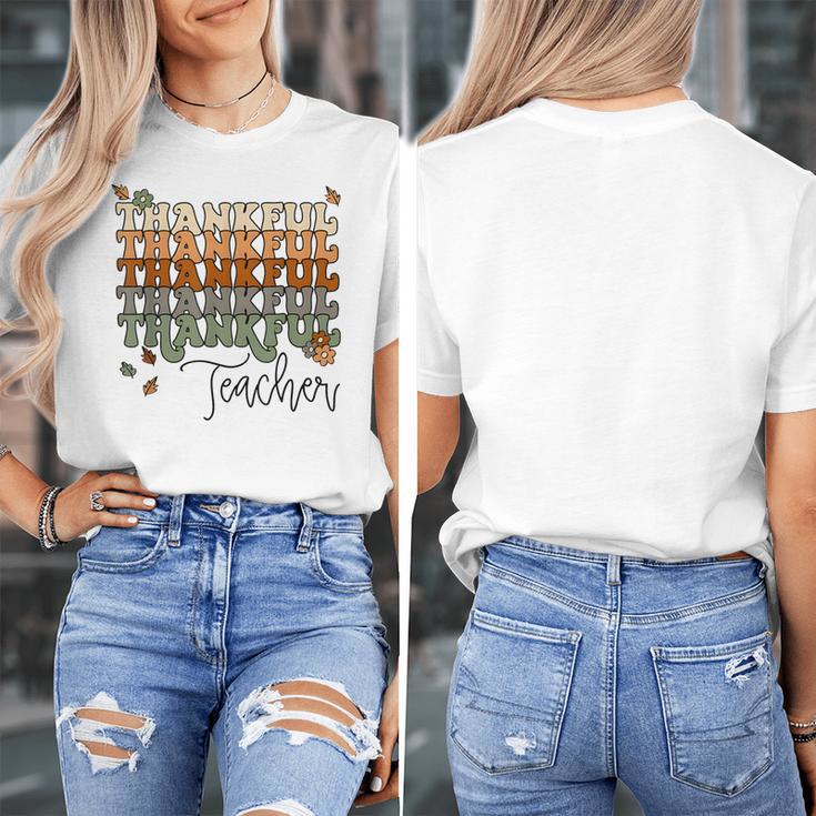 Thankful Teacher Thanksgiving Fall Pumpkin Turkey Women's T-Shirt, funny design Thankful Teacher Thanksgiving Fall Pumpkin Turkey Women's T-Shirt, funny design