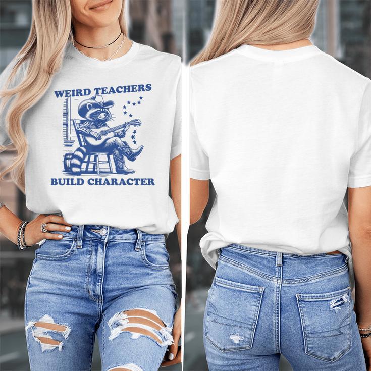 Weird Teachers Build Character Shirt Raccoon Teacher Women's T-Shirt, funny design