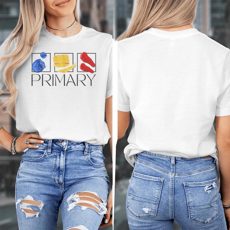 Women Art Teacher Back To School Artist Primary Color Theory Women's T-Shirt, funny design