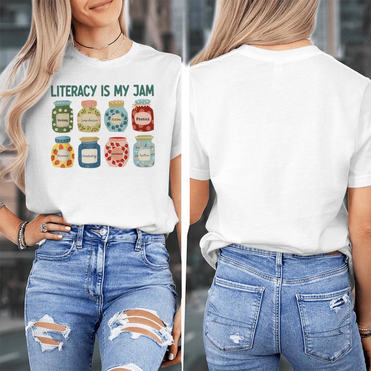 Women Literacy Is My Jam Literacy Teacher Reading Teacher Women's T-Shirt, funny design
