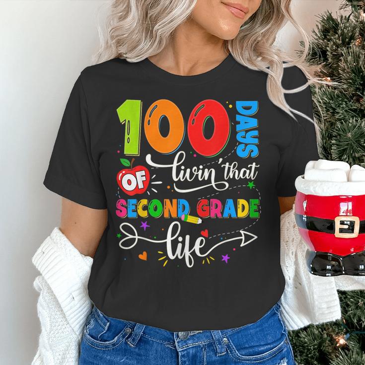100 Days Of Living That 2nd Grade Life Boy Girl Teacher Women's T-Shirt, 2nd Grade Teacher Shirts, gift for family, gift for coworker 100 Days Of Living That 2nd Grade Life Boy Girl Teacher Women's T-Shirt, 2nd Grade Teacher Shirts, gift for family, gift for coworker
