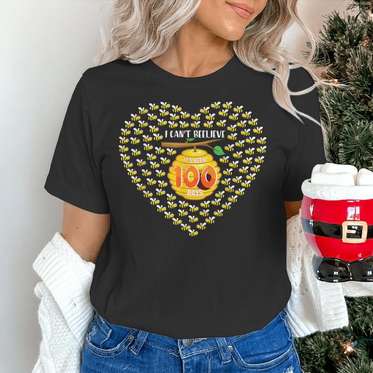 100 Days Of School Bee Hive Tree Hearts Teachers Student Kid Women's T-Shirt, gift for family, gift for coworker 100 Days Of School Bee Hive Tree Hearts Teachers Student Kid Women's T-Shirt, gift for family, gift for coworker