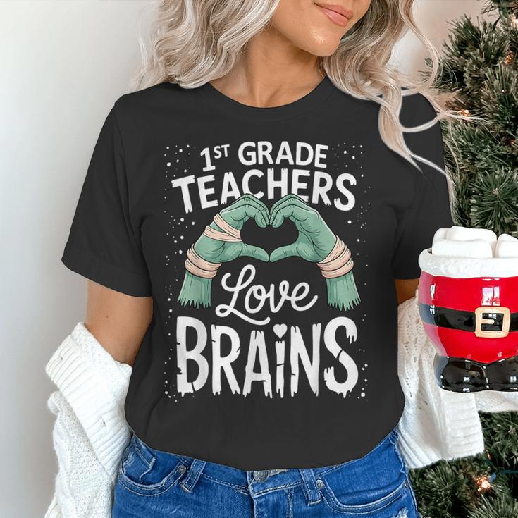 1st Grade Teachers Love Brains Shirt Halloween Teacher Women's T-Shirt, gift for family, gift for coworker 1st Grade Teachers Love Brains Shirt Halloween Teacher Women's T-Shirt, gift for family, gift for coworker