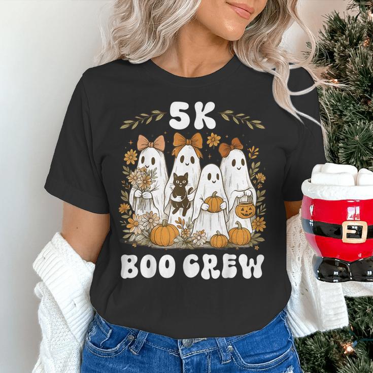 5K Boo Crew Halloween Teacher K5 Floral Ghost Trick Or Teach Women's T-Shirt, gift for family, gift for coworker 5K Boo Crew Halloween Teacher K5 Floral Ghost Trick Or Teach Women's T-Shirt, gift for family, gift for coworker