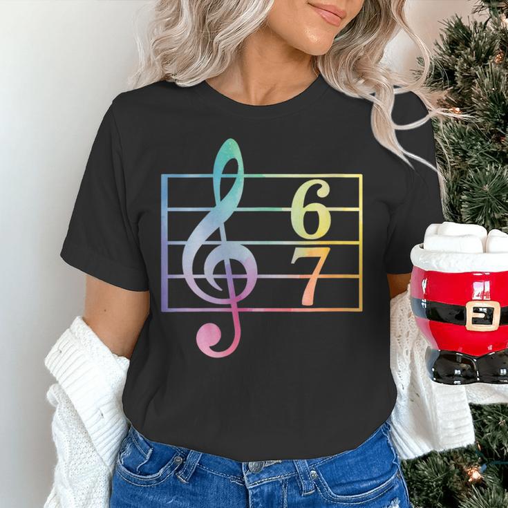 67 Music Meme Slang Six Seven Music Teacher Musician Women's T-Shirt, gift for family, gift for coworker