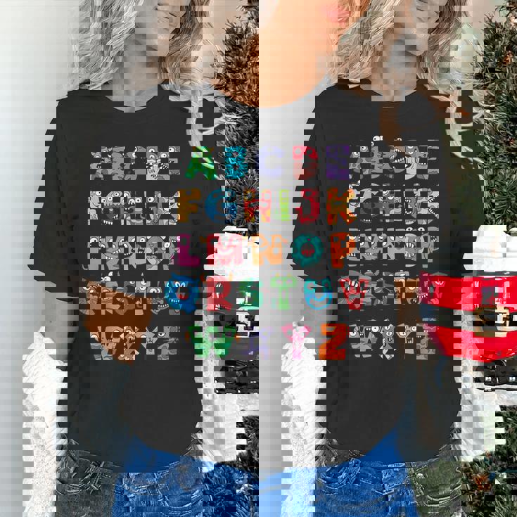 ABC Cute Monster Alphabet Halloween Teacher Costume Kids Women&#x27;s T-Shirt, gift for family, gift for coworker