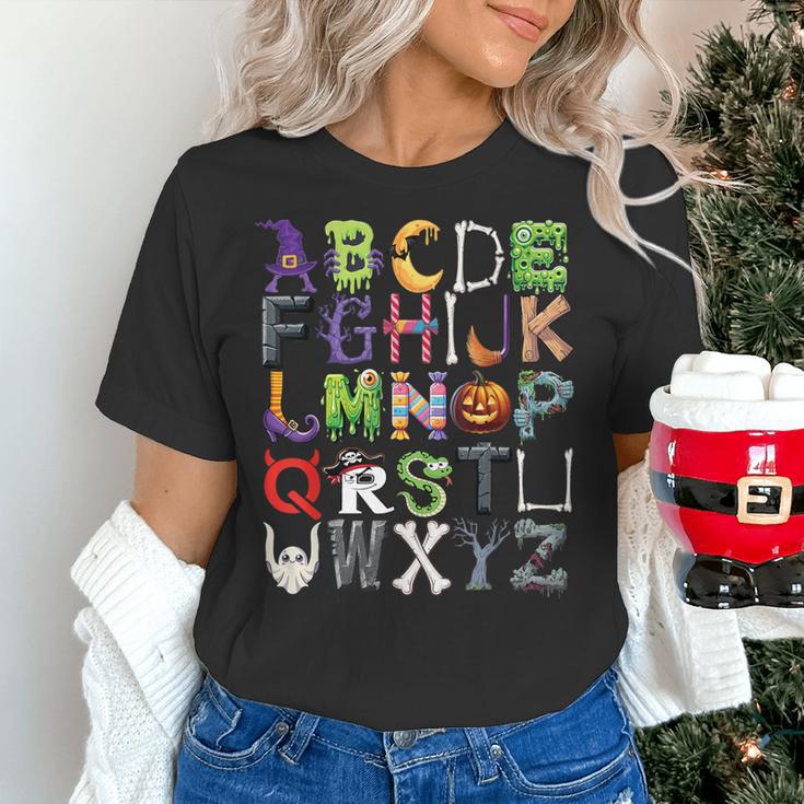 ABCs Alphabet Halloween Learning Kindergarten Teachers Women's T-Shirt, gift for family, gift for coworker ABCs Alphabet Halloween Learning Kindergarten Teachers Women's T-Shirt, gift for family, gift for coworker