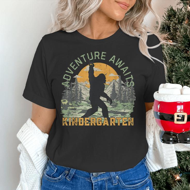 Adventure Awaits Bigfoot Teacher Kindergarten Back To School Women's T-Shirt, gift for family, gift for coworker Adventure Awaits Bigfoot Teacher Kindergarten Back To School Women's T-Shirt, gift for family, gift for coworker
