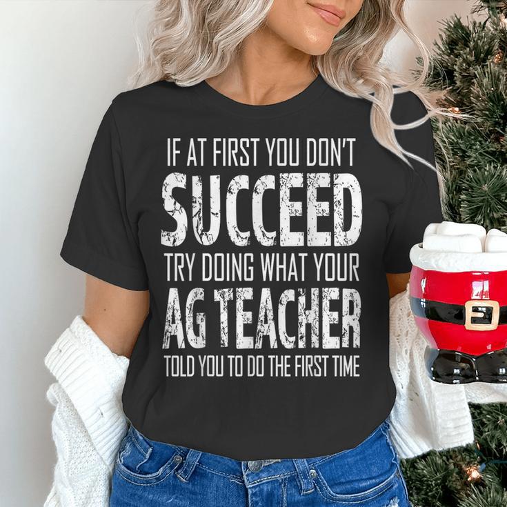 AG Teacher Shirt If At First You Don't Succeed Agriculture Women's T-Shirt, gift for family, gift for coworker