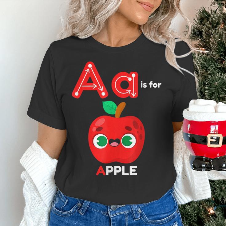 A Is For Apple Pre-K Kindergarten Teacher Student Women's T-Shirt, gift for family, gift for coworker A Is For Apple Pre-K Kindergarten Teacher Student Women's T-Shirt, gift for family, gift for coworker