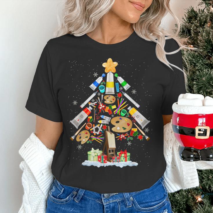 Art Christmas Tree Merry Christmas Artist Art Teacher Women's T-Shirt, gift for family, gift for coworker Art Christmas Tree Merry Christmas Artist Art Teacher Women's T-Shirt, gift for family, gift for coworker