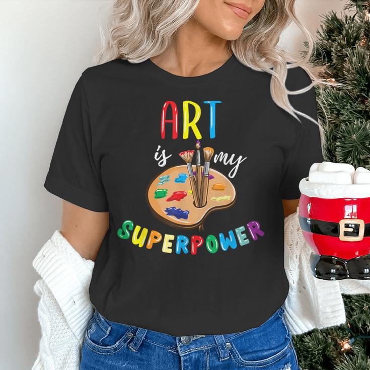 Art Is My Superpower Art Teacher Women's T-Shirt, gift for family, gift for coworker