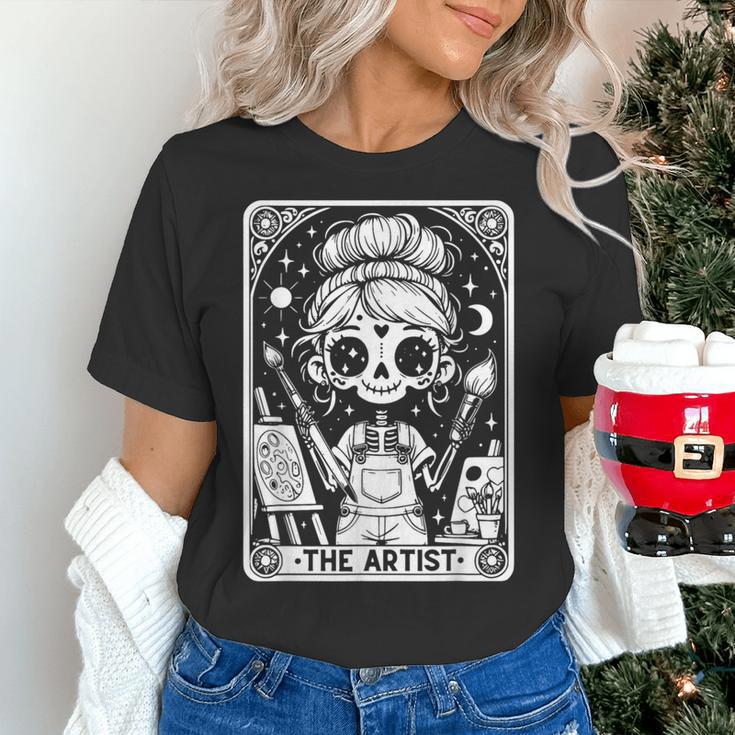 Artist Tarot Card Skeleton Painter Art Teacher Witchy Women's T-Shirt, gift for family, gift for coworker Artist Tarot Card Skeleton Painter Art Teacher Witchy Women's T-Shirt, gift for family, gift for coworker