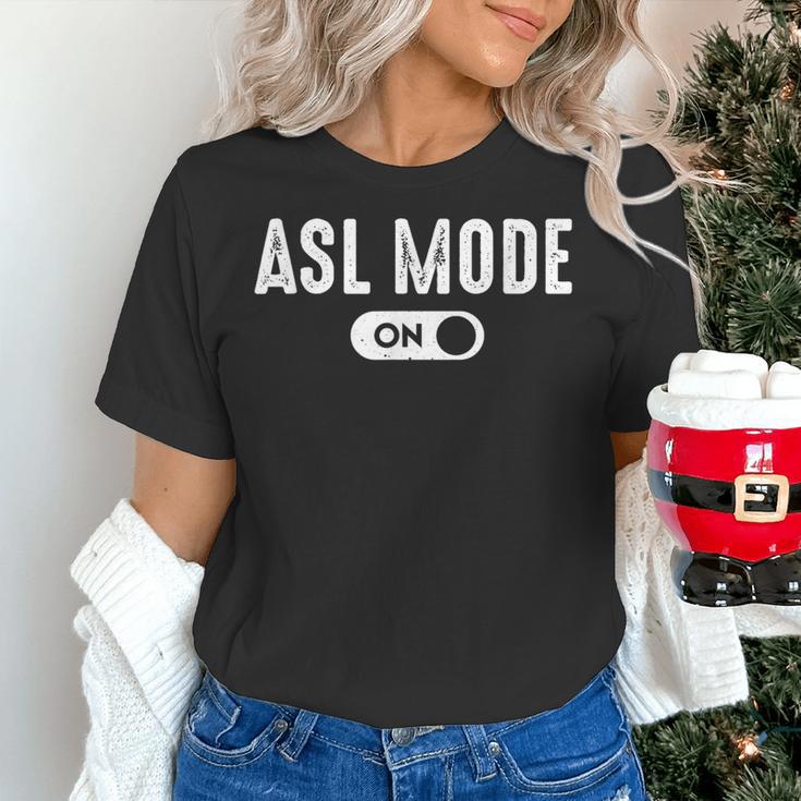 ASL Mode Sign Language Deaf ASL Teacher Women's T-Shirt, gift for family, gift for coworker ASL Mode Sign Language Deaf ASL Teacher Women's T-Shirt, gift for family, gift for coworker