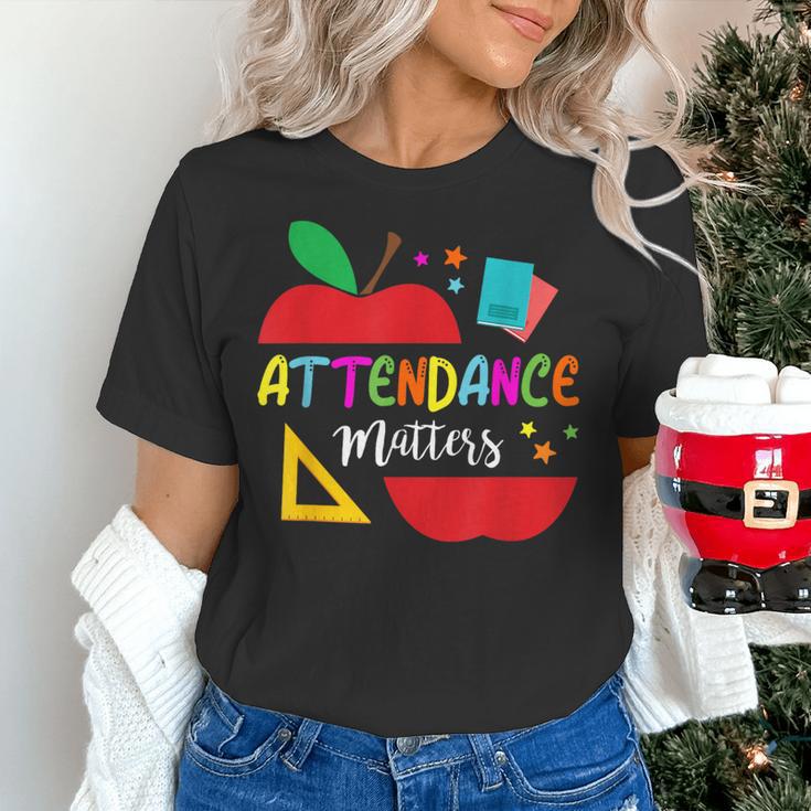 Attendance Matters Teacher Apple For Back To School Women's T-Shirt, gift for family, gift for coworker