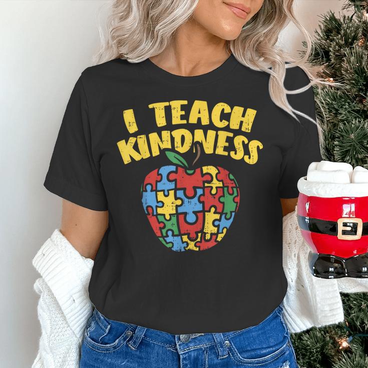 Autism Teacher Shirt I Teach Kindness Apple Puzzle Awareness Women's T-Shirt, gift for family, gift for coworker