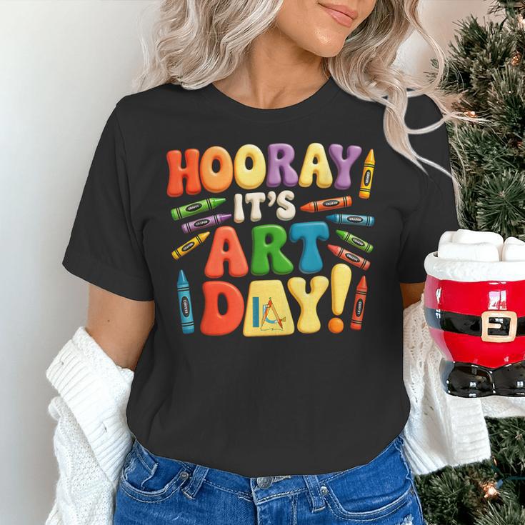 Back To School Hooray It's Art Day Art Teacher Artist Women's T-Shirt, gift for family, gift for coworker