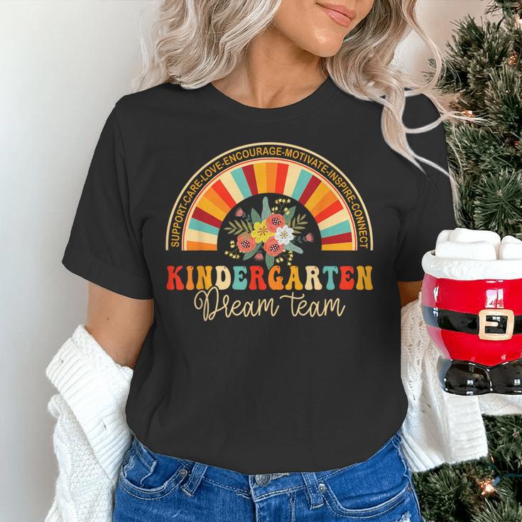 Back To School Kindergarten Dream Team Teacher Love Floral Women's T-Shirt, gift for family, gift for coworker